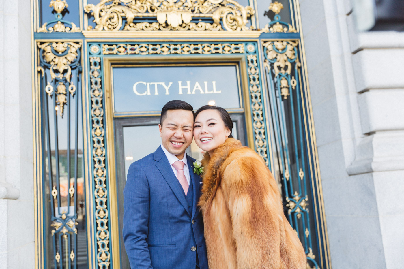 wedding photography couple at city hall