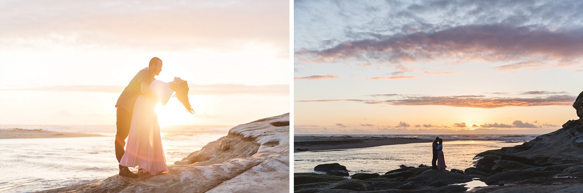 sunset engagement photography near half moon bay