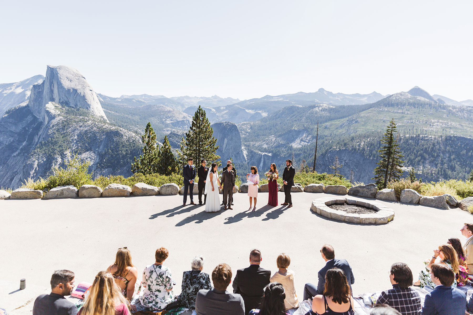 Glacier Point Amphitheater Yosemite Wedding by Zoe Larkin Photography