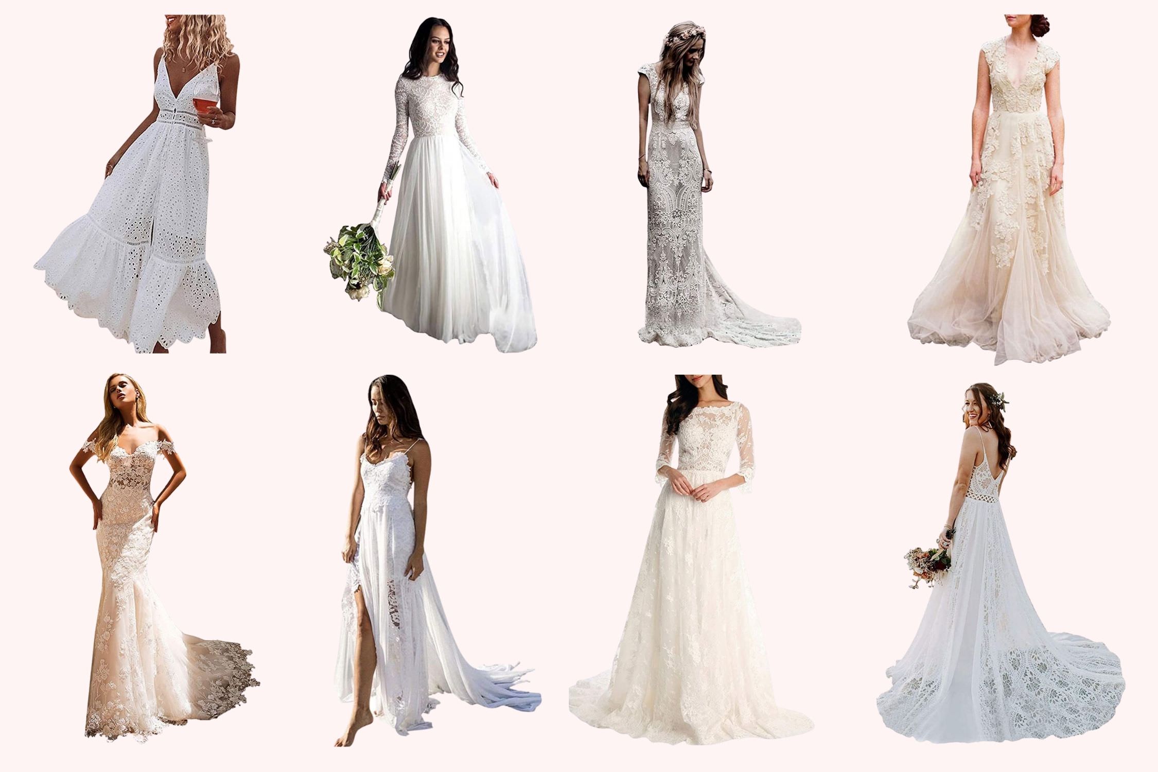 Bohemian style affordable wedding dresses on Amazon in 2021