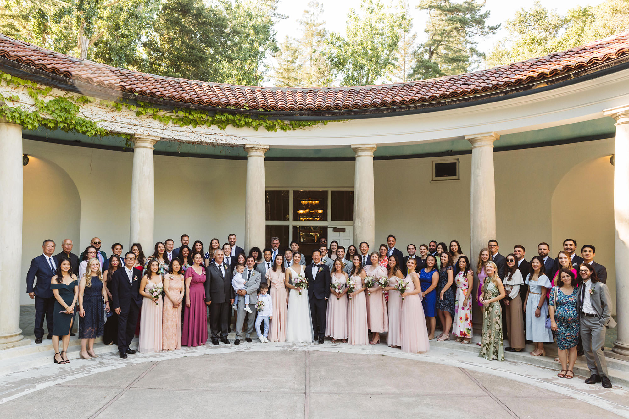 logistics of capturing photo of every guest at wedding - big group photo